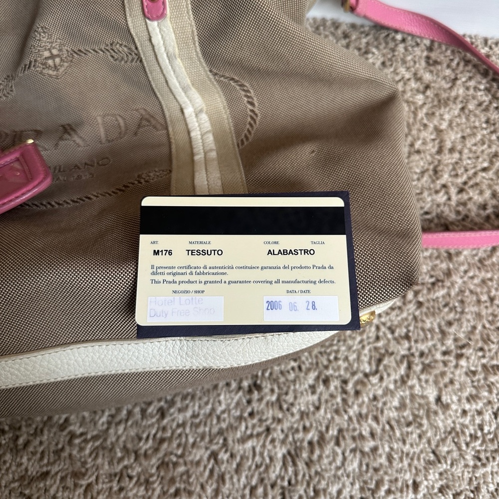 Prada Pink and Tan Tote Bag - Picture 7 of 11